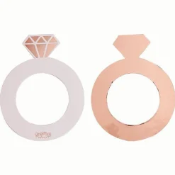 Party Delights Ring Shaped Rose Gold Foil Drink Markers (10Pk)< Wearables