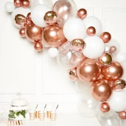 Party Delights Rose Gold Balloon Arch Garland - 66 Balloons< Arches & Clouds