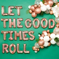 Party Delights Rose Gold Balloon Arch Garland - 66 Balloons< Arches & Clouds