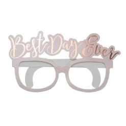 Party Delights Rose Gold Best Day Ever Paper Glasses (8Pk)< Wearables