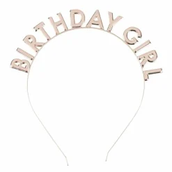 Party Delights Rose Gold Birthday Girl Metal Headband< Wearables