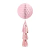 Party Delights Rose Gold Blush Honeycomb Ball With Tassel Tail - 71Cm< Hanging Decorations