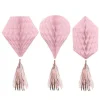 Party Delights Rose Gold Blush Mini Honeycombs With Tassels - 30Cm (3Pk)< Hanging Decorations