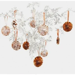 Party Delights Rose Gold Dot Tree Decoration Pinwheels (10Pk)< Hanging Decorations