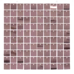 Party Delights Rose Gold Sequin Acrylic Backed Wall Panel - 30Cm X 30Cm< Party Backdrops