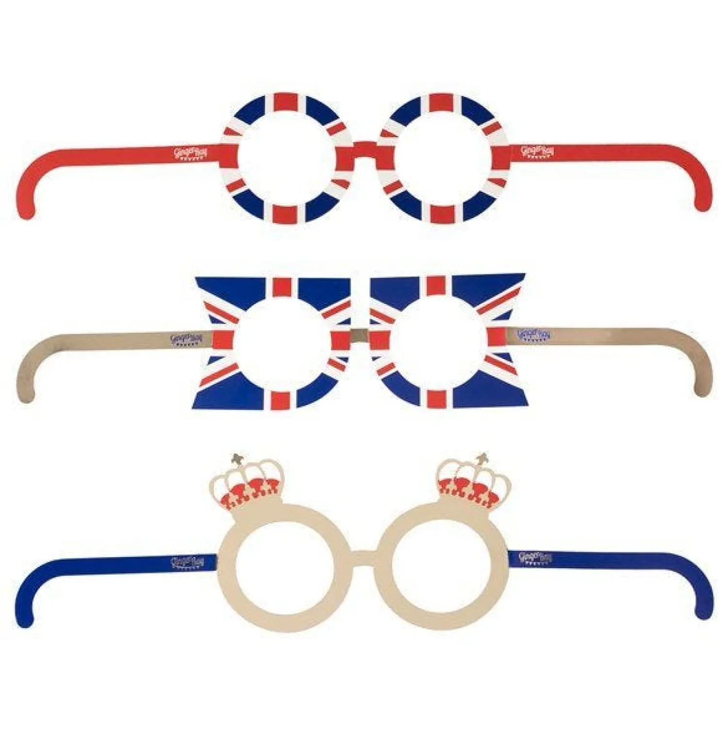 Party Delights Royal Customisable Paper Glasses< Wearables