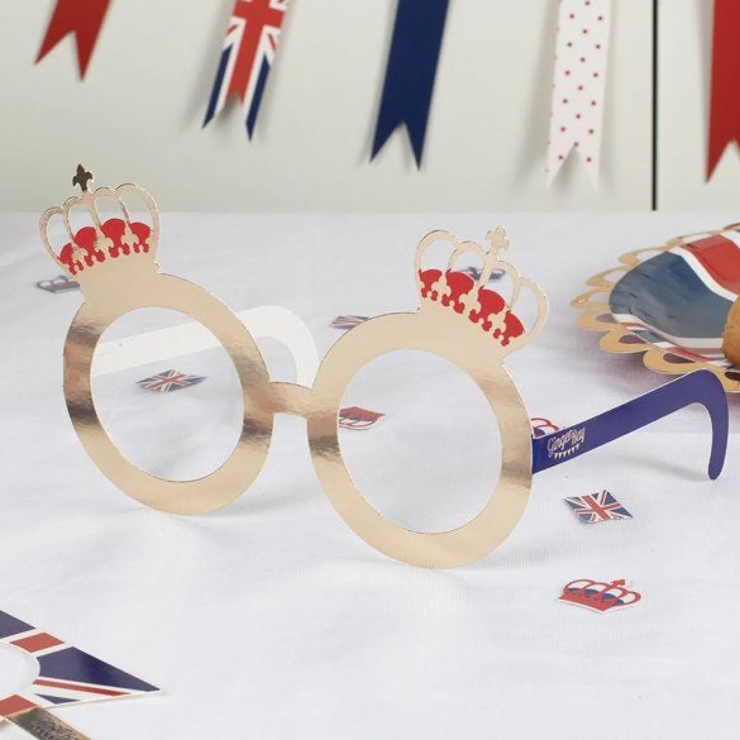 Party Delights Royal Customisable Paper Glasses< Wearables