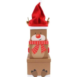 Rudolph Plush Extra Large Stacking Boxes - 52Cm (3Pk)<Party Delights New