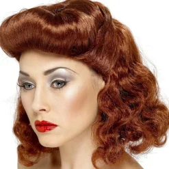 Party Delights 40S Auburn Pin Up Girl Wig< Wigs