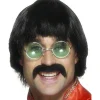 Party Delights 60S Black Mersey Wig & Tash< Wigs