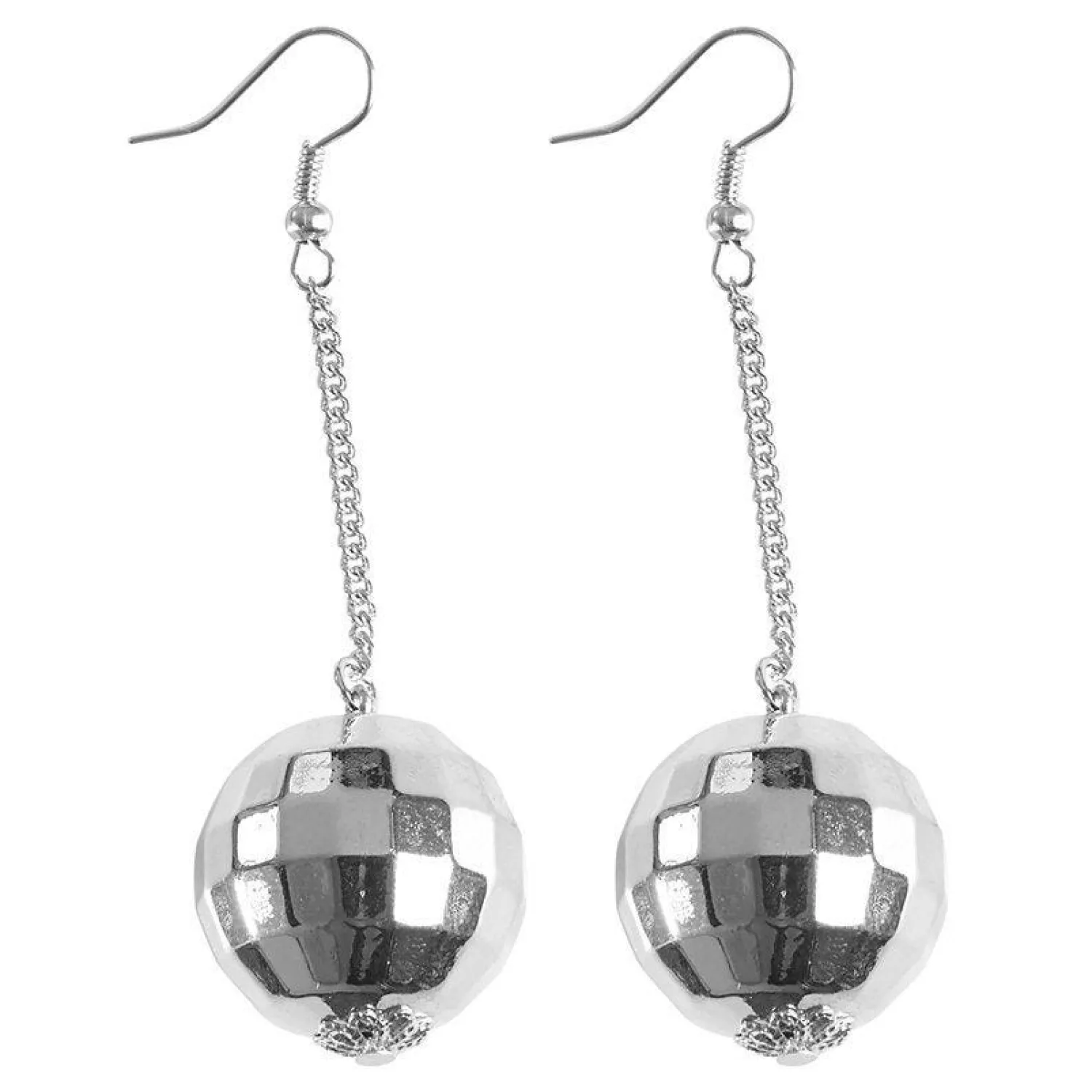 Party Delights 70's Disco Ball Earrings< Costume Props