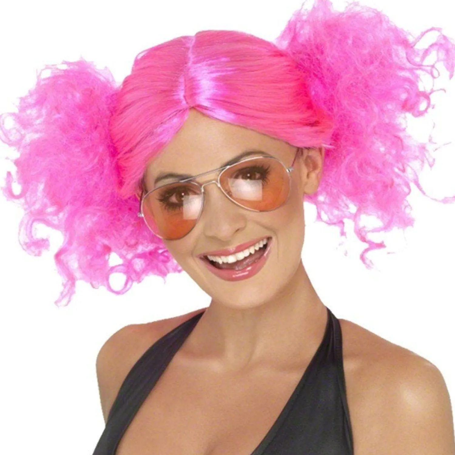 Party Delights 80S Neon Pink Bunches Wig< Wigs