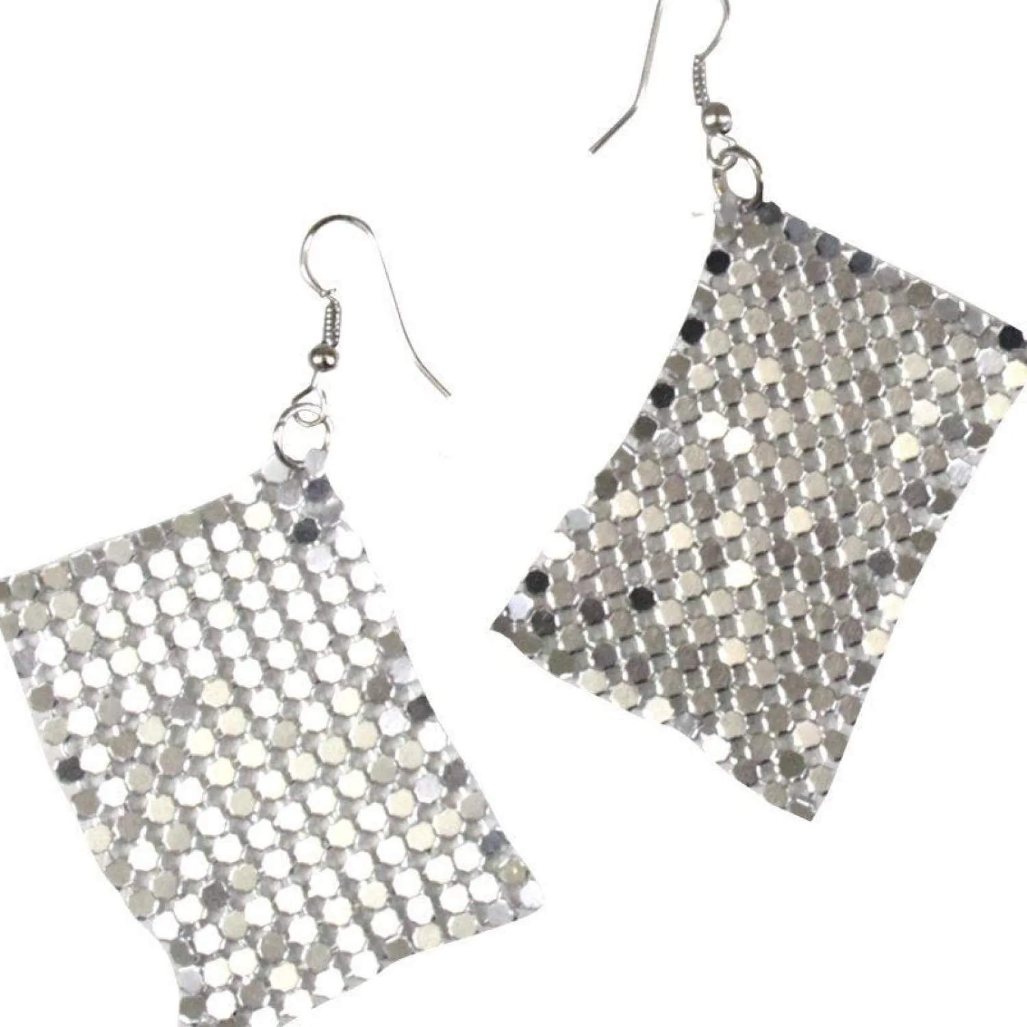 Party Delights 70S Silver Diamond Style Earrings< Costume Props