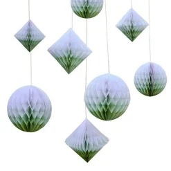 Party Delights Sage Dip Dye Paper Honeycomb Decorations (8Pk)< Hanging Decorations