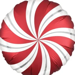 Party Delights Sangria Red Candy Swirl Balloon - 18" Foil< Hanging Decorations