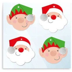 Santa & Elf Pom Pom Gift Tags (8Pk)<Party Delights New