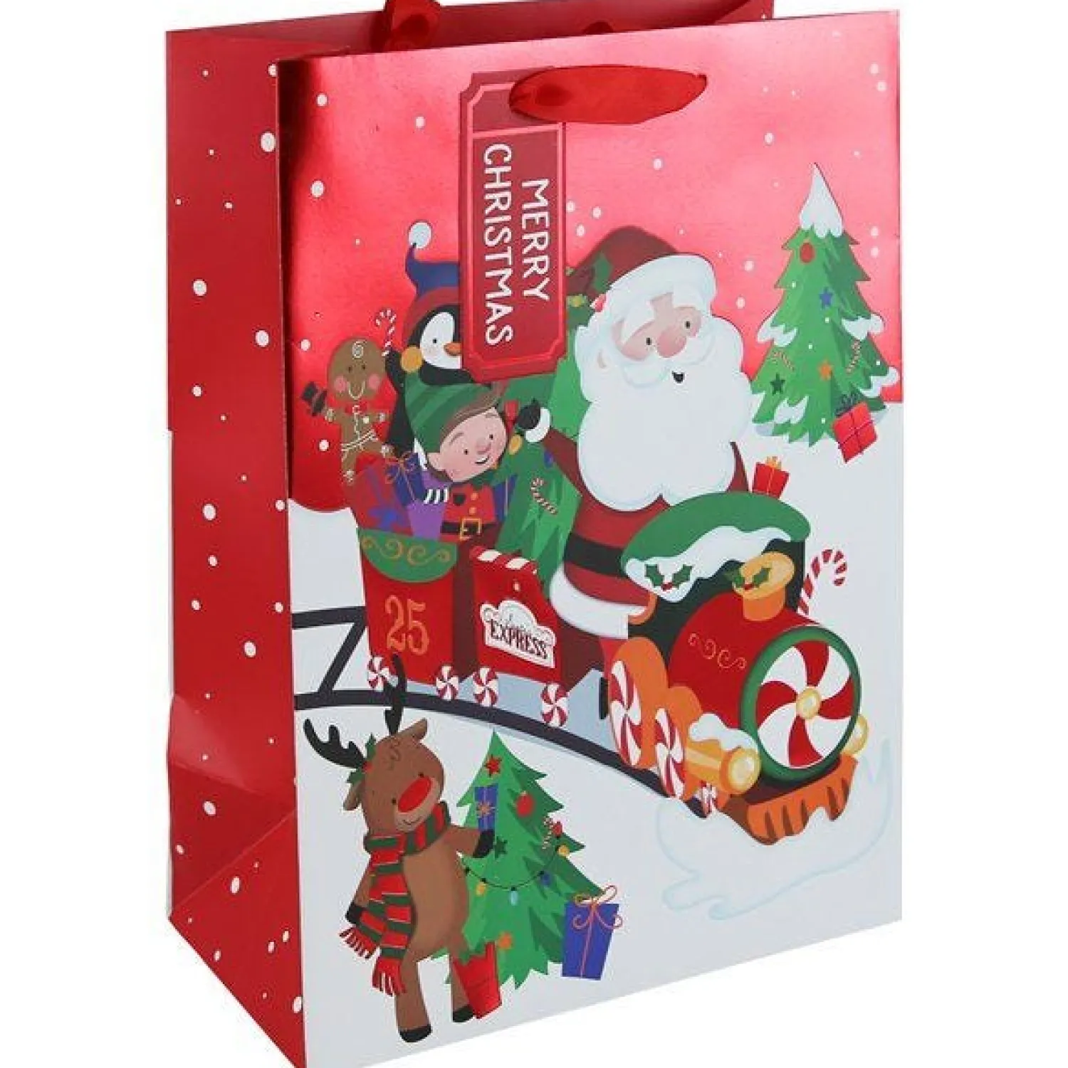 Santa Train Extra Large Gift Bag - 45.5Cm X 33Cm<Party Delights New