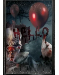 Scary Clown Window Decoration<Party Delights Outlet
