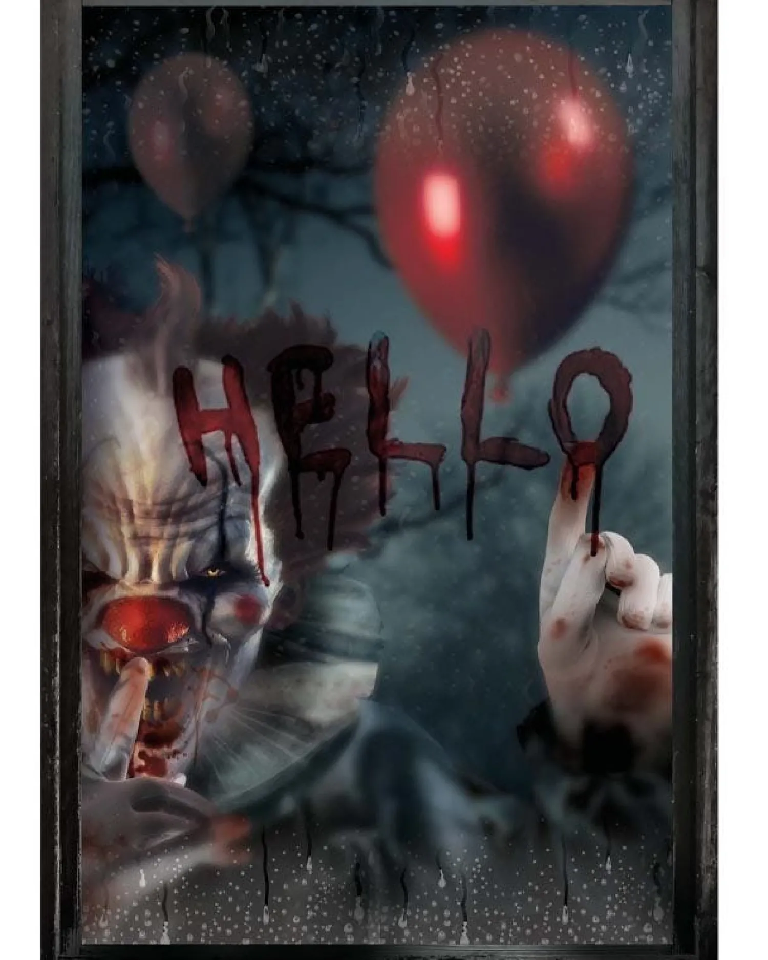 Scary Clown Window Decoration<Party Delights Outlet