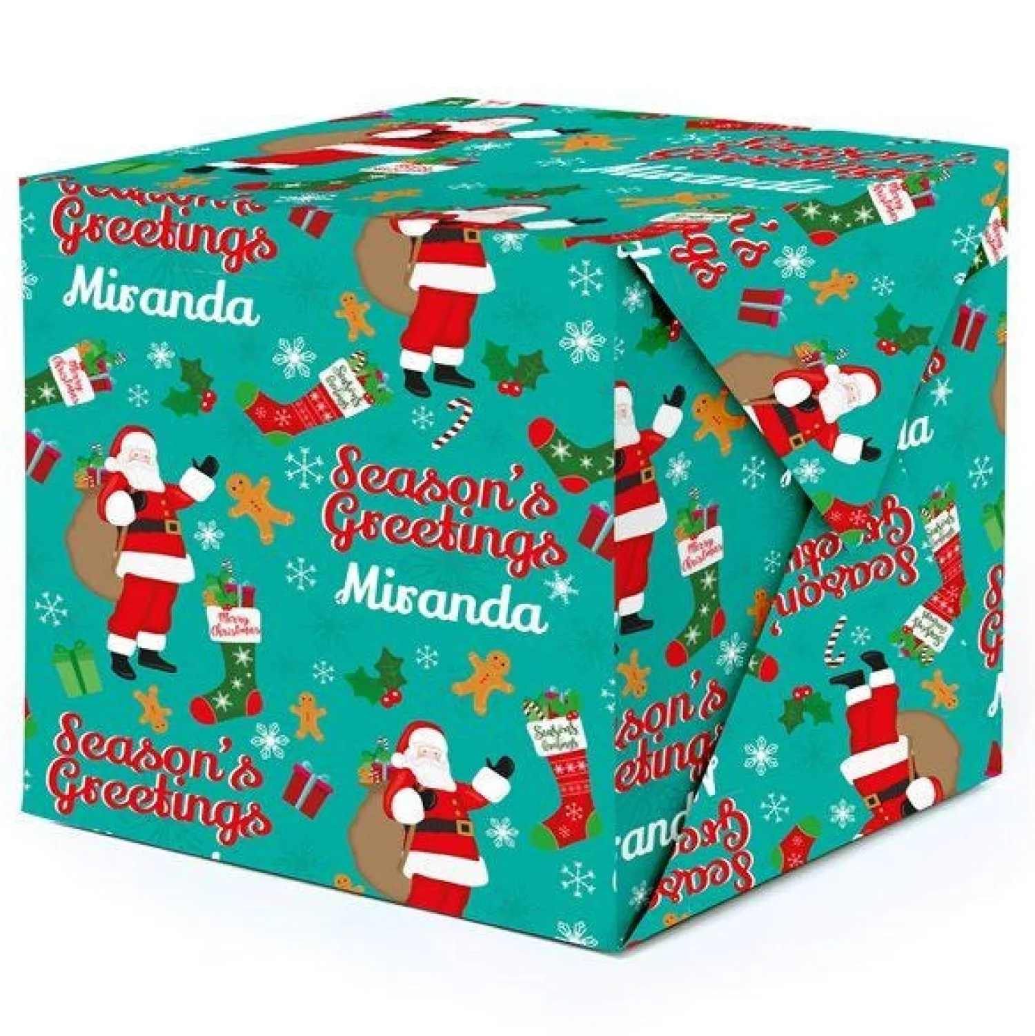 Season's Greetings Christmas Personalised Wrapping Paper - 62 X 100Cm Sheet<Party Delights Online