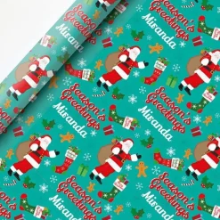 Season's Greetings Christmas Personalised Wrapping Paper - 62 X 100Cm Sheet<Party Delights Online