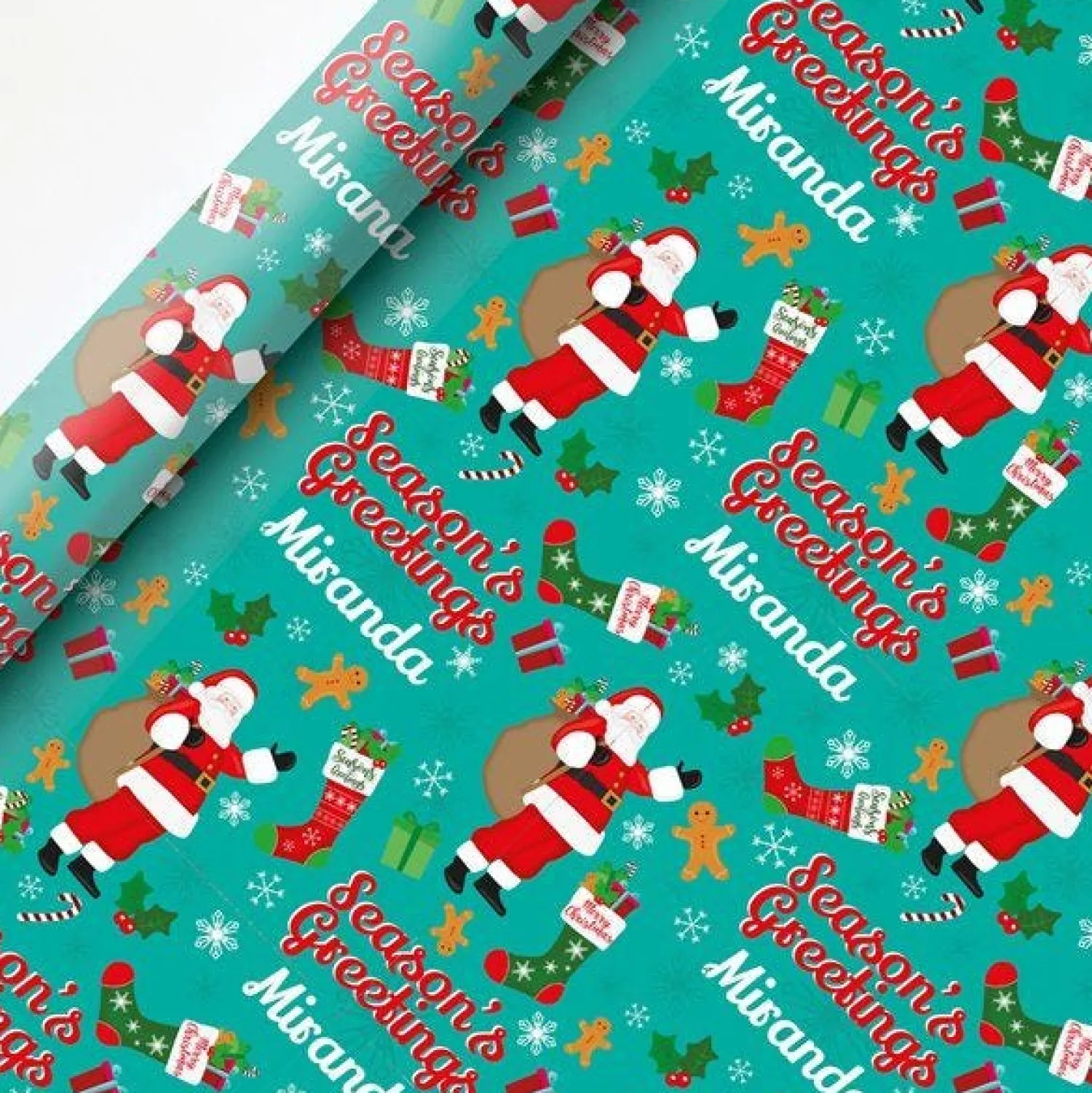 Season's Greetings Christmas Personalised Wrapping Paper - 62 X 100Cm Sheet<Party Delights Online