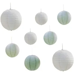 Party Delights Secret Garden White Paper Hanging Decorations (8Pk)< Lanterns