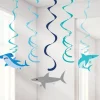 Party Delights Shark Party Hanging Swirls (5Pk)< Hanging Decorations