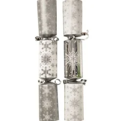 Silver And White Catering Crackers - 28Cm (50Pk)<Party Delights