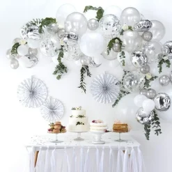 Party Delights Silver Balloon Arch - 70 Balloons< Arches & Clouds
