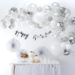 Party Delights Silver Balloon Arch - 70 Balloons< Arches & Clouds