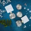 Silver Bauble Place Card Holder - 4Cm (6Pk)<Party Delights Hot