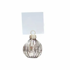 Silver Bauble Place Card Holder - 4Cm (6Pk)<Party Delights Hot