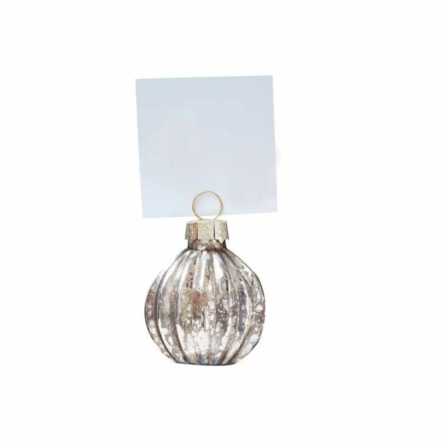 Silver Bauble Place Card Holder - 4Cm (6Pk)<Party Delights Hot