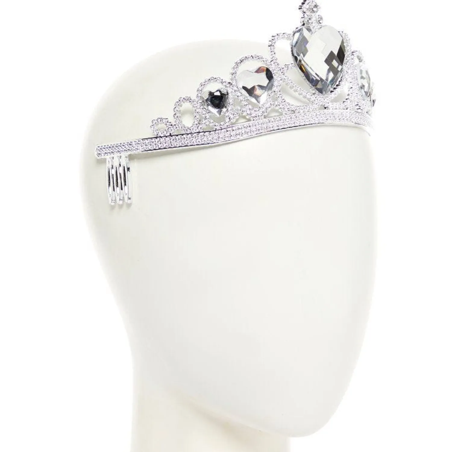 Party Delights Silver Clear Gem Tiara - Child< Hats & Headwear