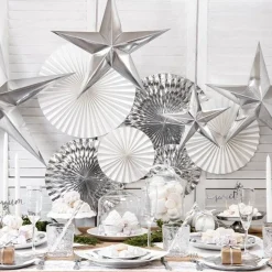 Party Delights Silver Fans (3Pk)< Hanging Decorations