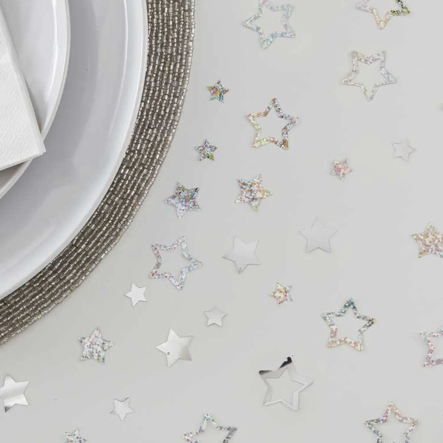 Silver Foil Star Confetti (13G)<Party Delights Discount