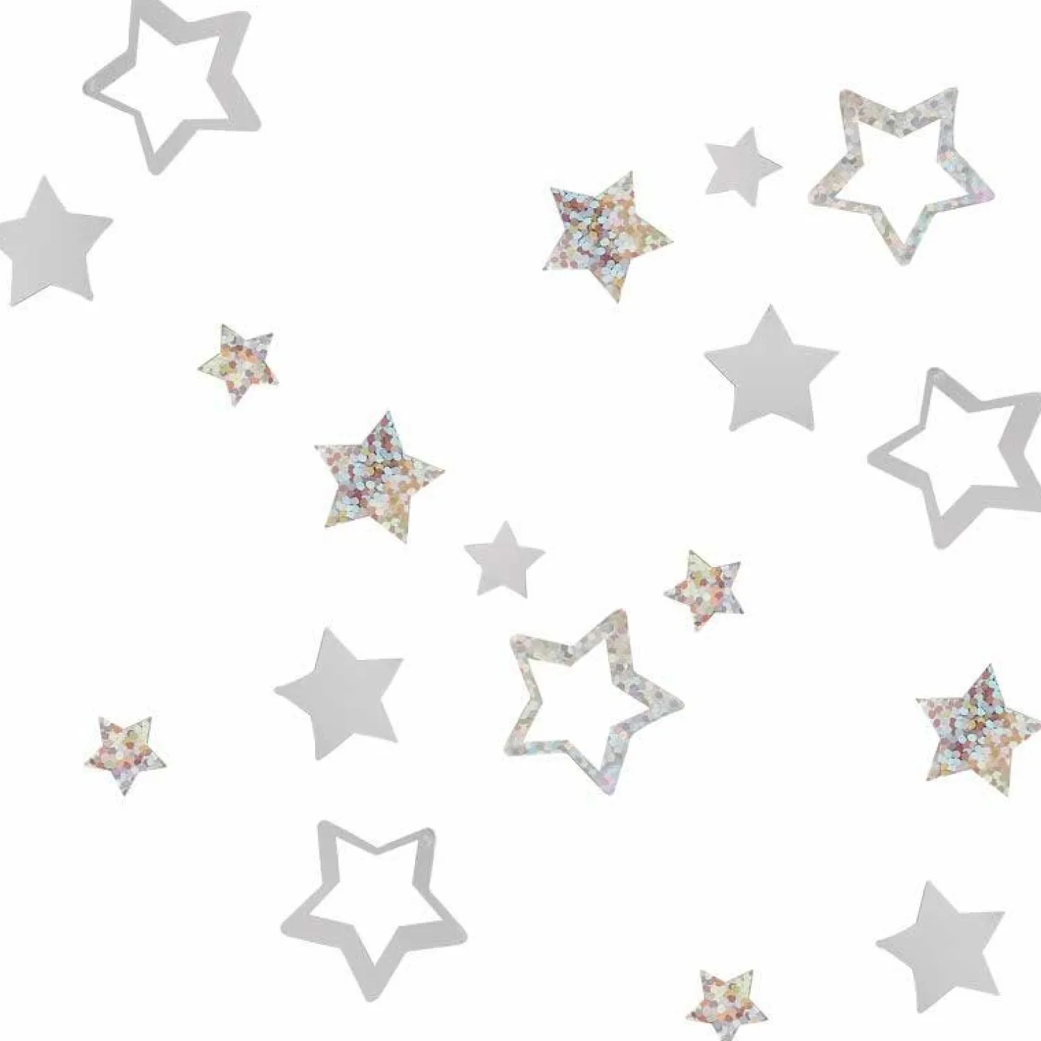 Silver Foil Star Confetti (13G)<Party Delights Discount