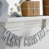 Party Delights Silver Glitter Merry Christmas Wooden Bunting - 70Cm< Banners
