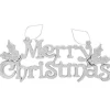 Silver Glitter Merry Christmas Sign - 39Cm X 15.5Cm<Party Delights Discount