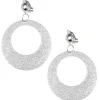 Party Delights Silver Glitter Mod Earrings< Costume Props