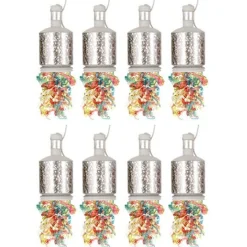 Silver Holographic Party Poppers (20Pk)<Party Delights Sale