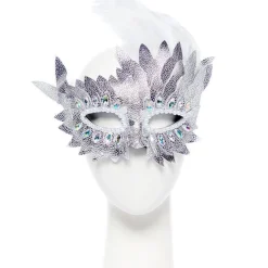 Party Delights Silver Layered Masquerade Mask< Masks
