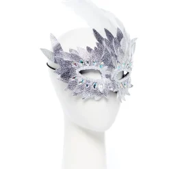 Party Delights Silver Layered Masquerade Mask< Masks