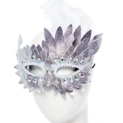 Party Delights Silver Layered Masquerade Mask< Masks