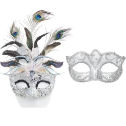 Party Delights Silver Masquerade For Couples< Masks
