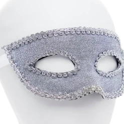 Party Delights Silver Masquerade Mask With Ribbon< Masks