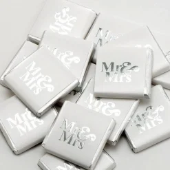 Party Delights Silver 'Mr & Mrs' Chocolate Neapolitans X50< Chocolates