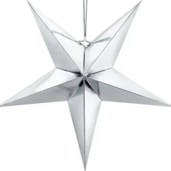 Silver Paper Star Decoration - 70Cm<Party Delights Best