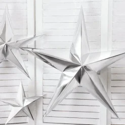 Silver Paper Star Decoration - 70Cm<Party Delights Best